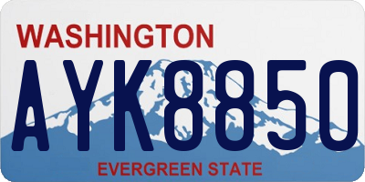 WA license plate AYK8850