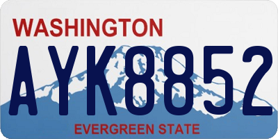 WA license plate AYK8852