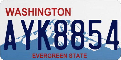 WA license plate AYK8854