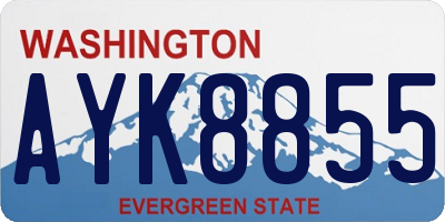 WA license plate AYK8855