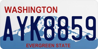 WA license plate AYK8859