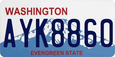 WA license plate AYK8860