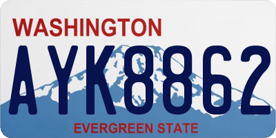 WA license plate AYK8862