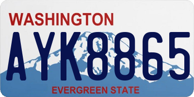 WA license plate AYK8865