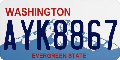 WA license plate AYK8867