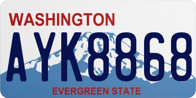 WA license plate AYK8868
