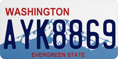 WA license plate AYK8869