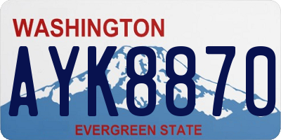 WA license plate AYK8870