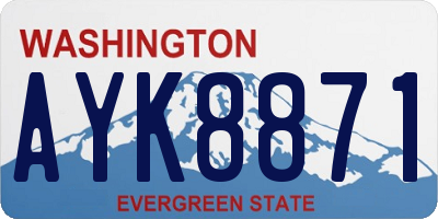 WA license plate AYK8871