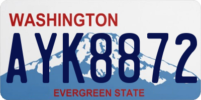 WA license plate AYK8872