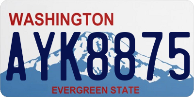 WA license plate AYK8875