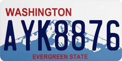 WA license plate AYK8876
