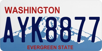 WA license plate AYK8877