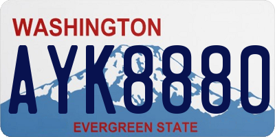 WA license plate AYK8880