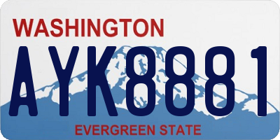 WA license plate AYK8881