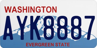 WA license plate AYK8887