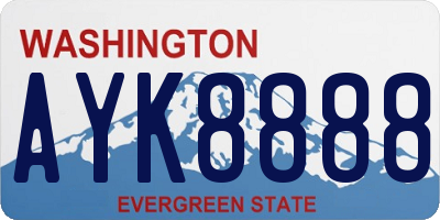 WA license plate AYK8888