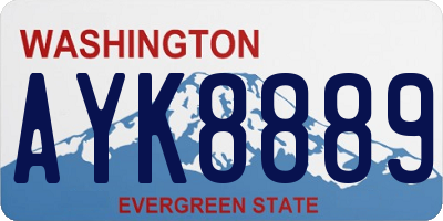 WA license plate AYK8889