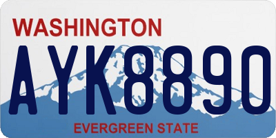 WA license plate AYK8890