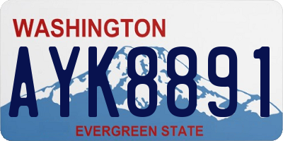 WA license plate AYK8891