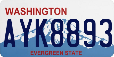 WA license plate AYK8893