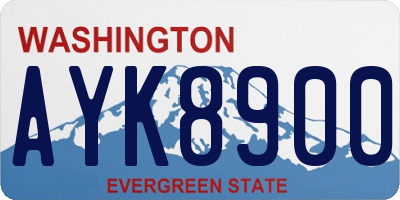 WA license plate AYK8900