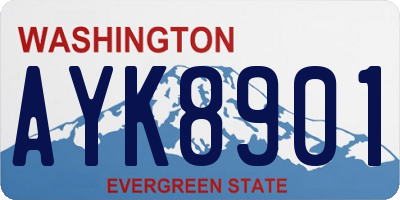 WA license plate AYK8901