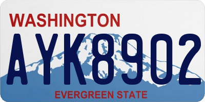 WA license plate AYK8902