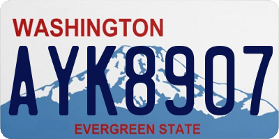 WA license plate AYK8907