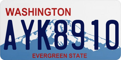 WA license plate AYK8910