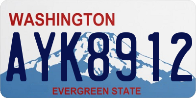 WA license plate AYK8912