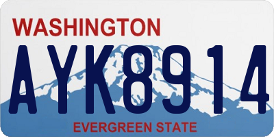 WA license plate AYK8914