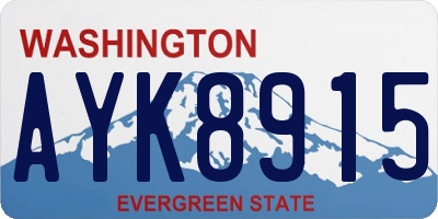 WA license plate AYK8915