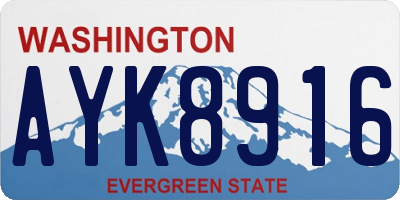 WA license plate AYK8916