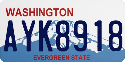 WA license plate AYK8918