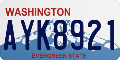 WA license plate AYK8921