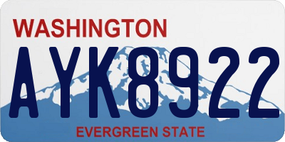 WA license plate AYK8922