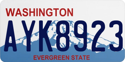 WA license plate AYK8923