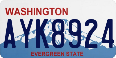 WA license plate AYK8924