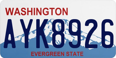 WA license plate AYK8926