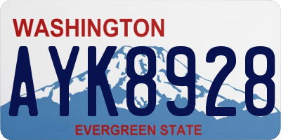 WA license plate AYK8928