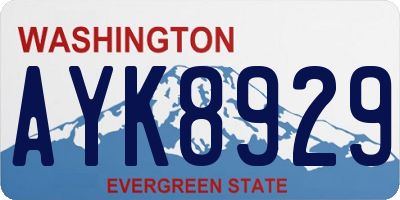 WA license plate AYK8929