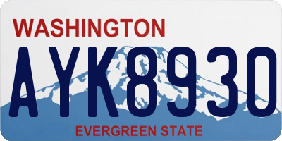WA license plate AYK8930