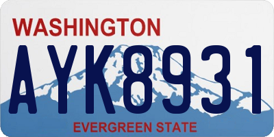 WA license plate AYK8931
