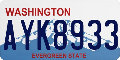 WA license plate AYK8933