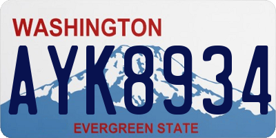 WA license plate AYK8934
