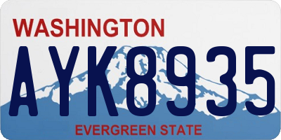 WA license plate AYK8935