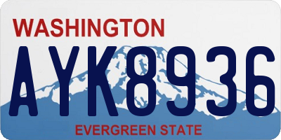 WA license plate AYK8936