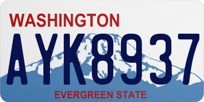 WA license plate AYK8937