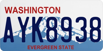 WA license plate AYK8938